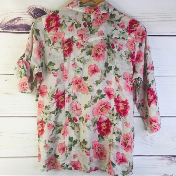 Eden + Olivia Floral Rose Button Up Blouse - Picture 2 of 7